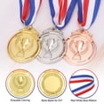 thumbnail image 3 of Uxcell Award Metals, Winner Medals Prize with Neck Ribbons Red White Blue Gold, 3 of 7