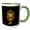 Green/White, variant on 3drose, Head and a Face of an Oriental Dragon Full of Fire, Flames on Black, 11oz Mug