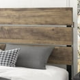 Amolife Queen Size Platform Bed Frame with Wood Headboard,Rustic