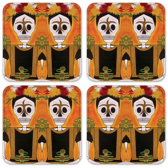 Vinyl Drink Coasters - Set of 4 - Friducha