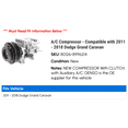thumbnail image 2 of A/C Compressor - Compatible with 2011 - 2018 Dodge Grand Caravan 2012 2013 2014 2015 2016 2017, 2 of 2