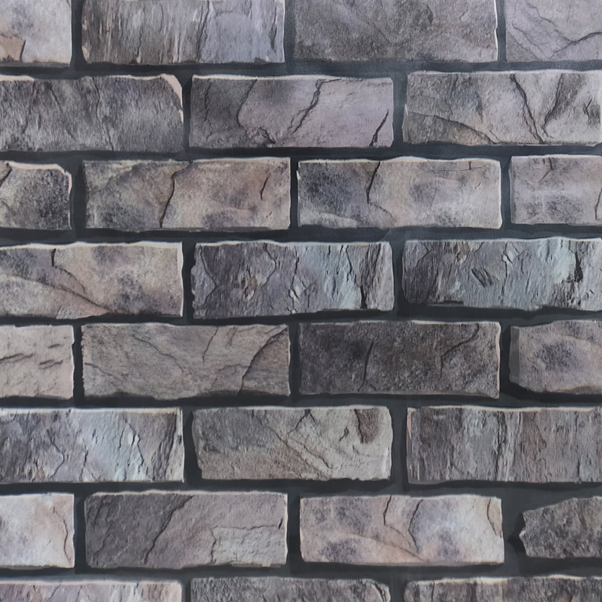 Dundee Deco Peel and Stick Self Adhesive Wallpaper - Distressed Marble Beige, Grey Bricks, 18 ft x 24 in