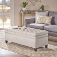 thumbnail image 2 of Storage Ottoman Bench, Foot Rest with Legs, 18.3 X 50 X 20.5 Inches, Tufted End of Bed Bench Storage Chest for Living Room, Bedroom, Entryway, 2 of 8