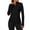 Black, variant on For Women's Active Wear: Long Sleeve 1/4 Zip Workout Top - Slim Fit Moisture Wicking Athletic Pullover, Lightweight Running Gym Shirt with Thumbholes Black L