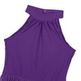 thumbnail image 4 of ZDHoor Girls Mock-Neck Lyrical Dance Dress Cutout Back Leotard Sheer Mesh Skirt Dancing Costumes Purple 12, 4 of 7