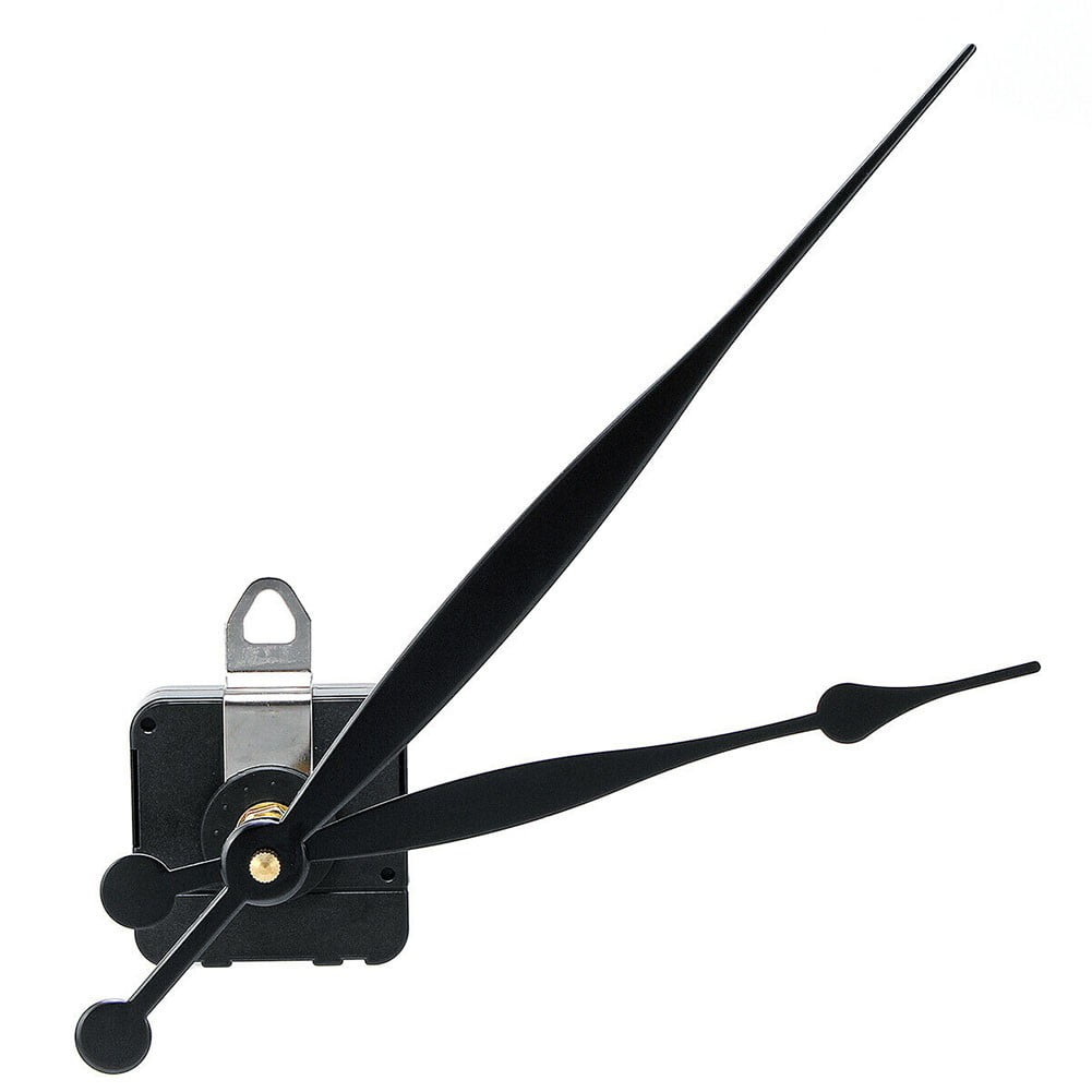 High Torque Long Shaft Clock Movement Mechanism with 8 Inch Long Spade Hands,Quartz Clock Movement Replacement, Long and Short Shaft Wall Clock Mechanism Parts Motor Replacement DIY Repair Parts Black