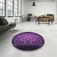 thumbnail image 4 of Ahgly Company Machine Washable Indoor Rectangle Transitional Dark Orchid Purple Area Rugs, 3' x 5', 4 of 7