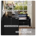 thumbnail image 5 of Laintene Sideboard Storage Cabinet, Fluted Buffet Cabinet with Adjustable Shelf and Drawer for Dining Living Room, Entryway, Black Set of 2, 5 of 8