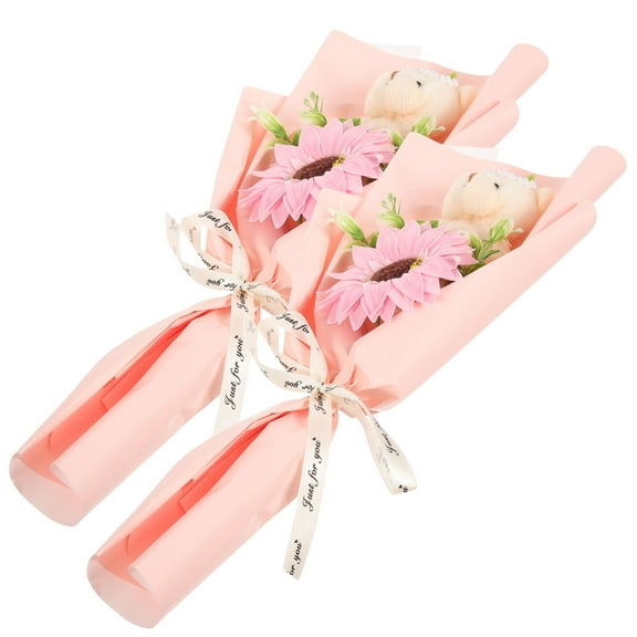 LOLIPPYY Plush Graduation Bear Bouquet with Sunflower Decorations, Perfect Gift for Boys and Girls Celebration