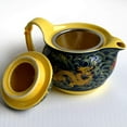 thumbnail image 3 of Porcelain Teapot 12oz Chinese Dargon Waves Pattern Stainless Mash Infuser for Loose Tea, 3 of 6