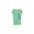 thumbnail image 1 of Aeropostale Sparkle Puff Paint Embellecido playera para mujer, verde, XS Aeropostale Camiseta adornada, 1 of 1