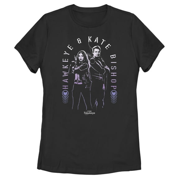 Women's Marvel Hawkeye Kate Bishop and Hawkeye  Graphic Tee Black X Large