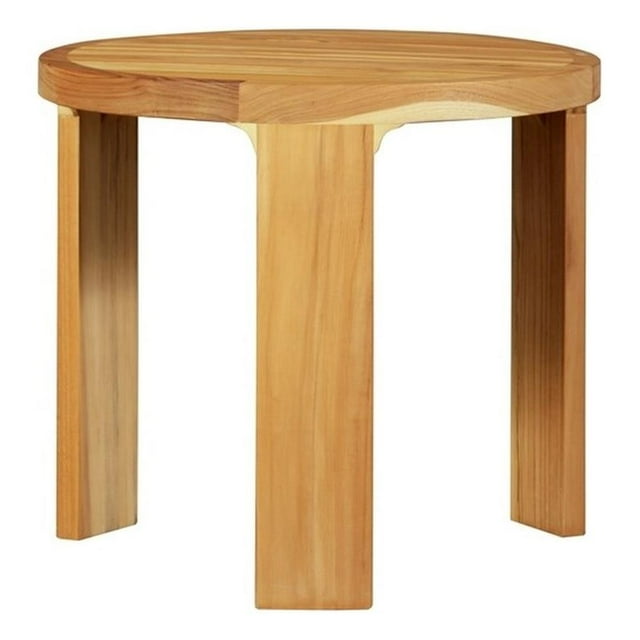 Pemberly Row Table d'Appoint Contemporain d'Extérieur en Teck Massif Naturel