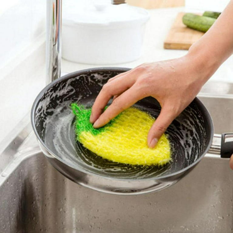 Fun Dish Scrubber by Dish Scrubbie (3PK Mix) - Fruit Shaped Kitchen Sponge  Washing Dishes - Reusable Sponges for Scrubbing, Cleaning, Dishwashing - No  Odor Sponges Kitchen Scrubbers
