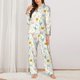 thumbnail image 2 of Fotbe Chicken Conjunto de Pijama de Manga Larga para Mujer con Estampado, Ropa de Dormir de 2 Piezas, Conjunto de Casa Suave y Cómodo con Bolsillos-Medium, 2 of 7