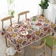 thumbnail image 3 of Xiao Hua Mantel rectangular de algodón y lino con encaje floral para decoración de mesa de cocina y comedor, 140 x 180 cm, 3 of 5