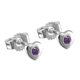 thumbnail image 1 of Stecker 4mm Herz mit Zirkonia lila amethystfarben Silber 925---Código de producto 37228, 1 of 2