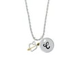 thumbnail image 2 of Delight Jewelry Two-tone Open Cupid's Heart Silvertone Script Initial Disc - C - Charm Necklace, 20"+3", 2 of 4