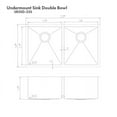 thumbnail image 2 of ZLINE Anton 33 Inch Undermount Double Bowl Sink in DuraSnow Stainless Steel (SR50D-33S), 2 of 7