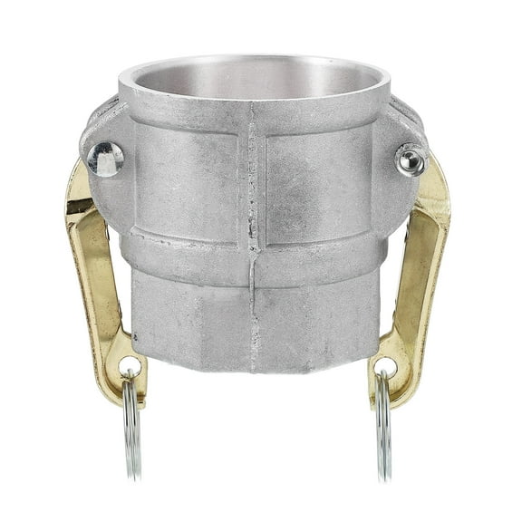 Uxcell 1 Pcs 2" Part D Female Adapter x Female Thread Cam Groove Hose Fittings Silver