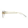 thumbnail image 3 of Art Nouveau Luxury 90s Rimless OG Oval Sunglasses Gold Grey Clear Mirror, 3 of 4