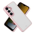 thumbnail image 3 of Compatible with Samsung Galaxy A15 5G Phone Case with Screen Protector [Tempered Glass] Full-Body Protection [Chrome Metallic Edges] Transparent Shockproof Cover - Light Pink/White, 3 of 6