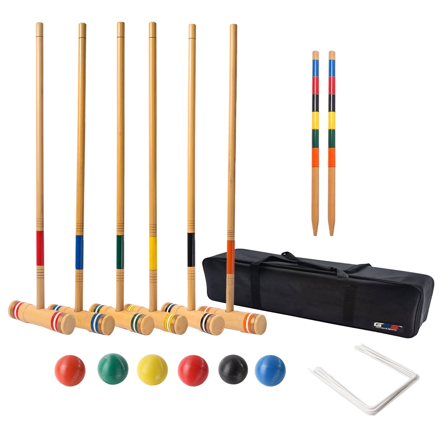 GSE Games & Sports Expert 6Player Mutli Color Croquet Ball Outdoor