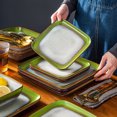 thumbnail image 6 of Vancasso Stoneware Dinnerware Sets, 16 Piece Square Green-Blue Dishes, Service for 4, 6 of 8