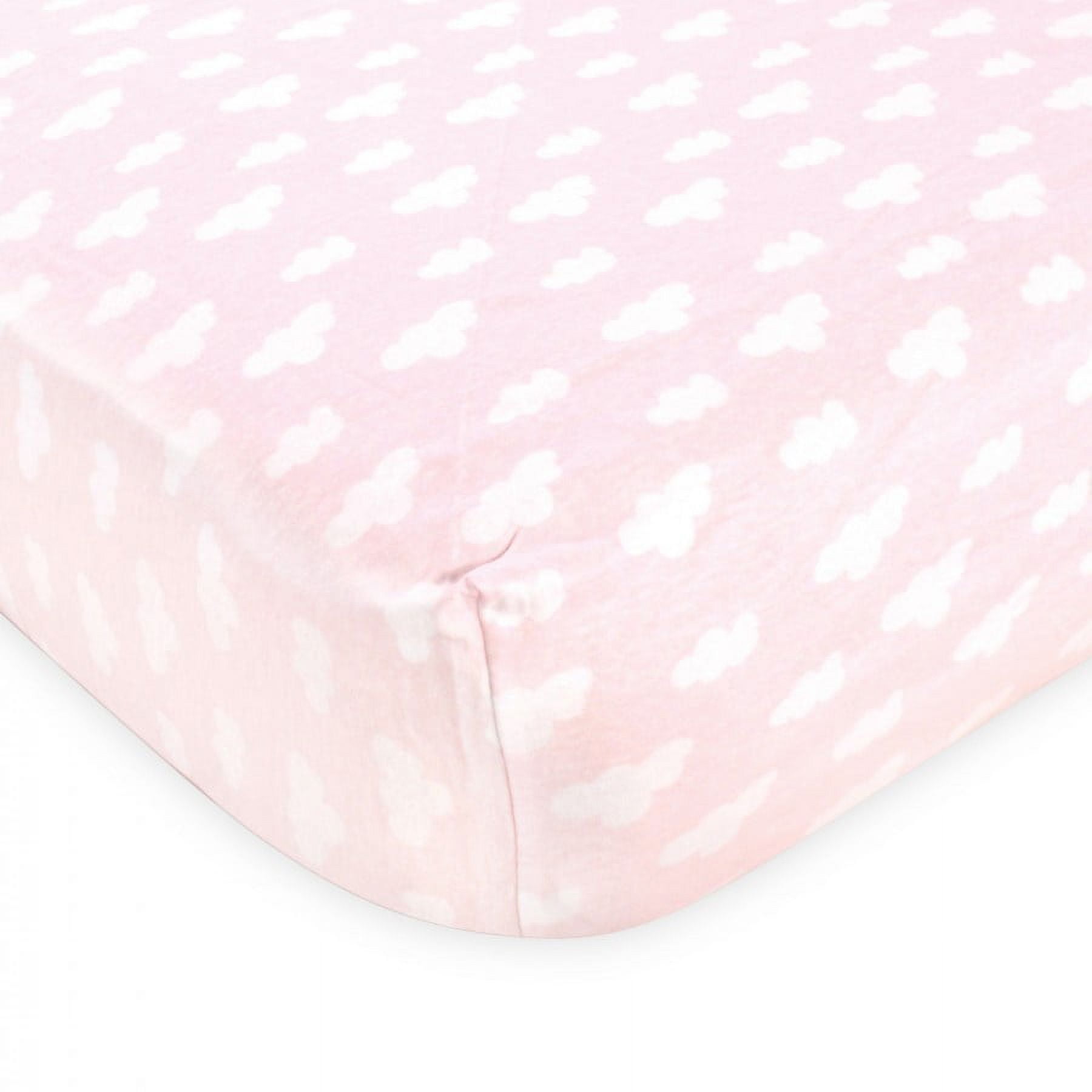 Hudson Baby Infant Girl Cotton Fitted Crib Sheet, Girl Farm Animal, One Size