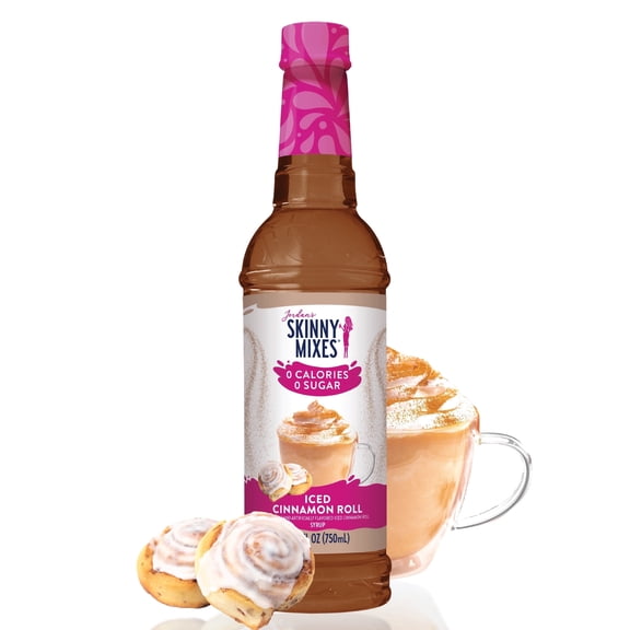 Jordan's Skinny Mixes Sugar Free Iced Cinnamon Roll Syrup, 25.4 Fl Oz