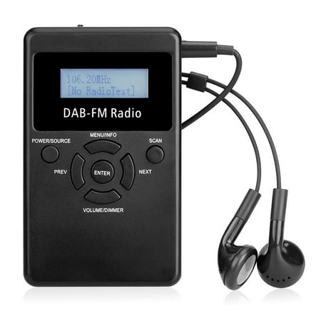 Portable Digital DAB FM RDS Radio Pocket Digital DAB Stereo Lossless Receiver with Earphone Lanyard 1.2