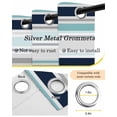 thumbnail image 5 of Grey Blue Striped Blackout Curtains for Bedroom, Thermal Insulated Window Treatment, Farmhouse Stripes Abstract Art Navy Blue Grommet Top Blackout Draperies and Drapes for Basement 27.5"x39" 2 Panels, 5 of 8