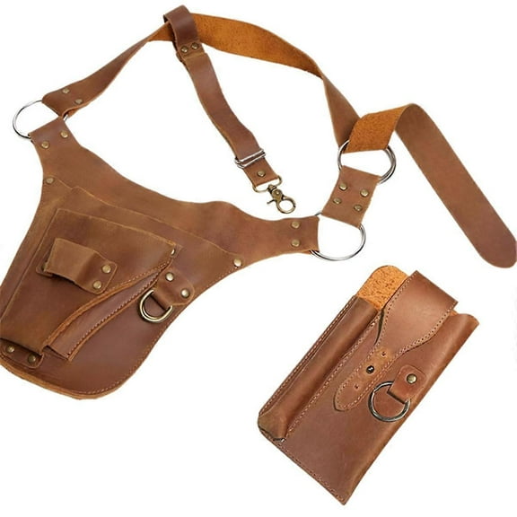 Leather garden tool belt, gardening utility belt, garden tool storage bag