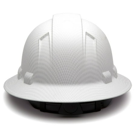 Full Brim Hard Hat, Adjustable Ratchet 6 Pt Suspension, Graphite Pattern Design, by Acerpal