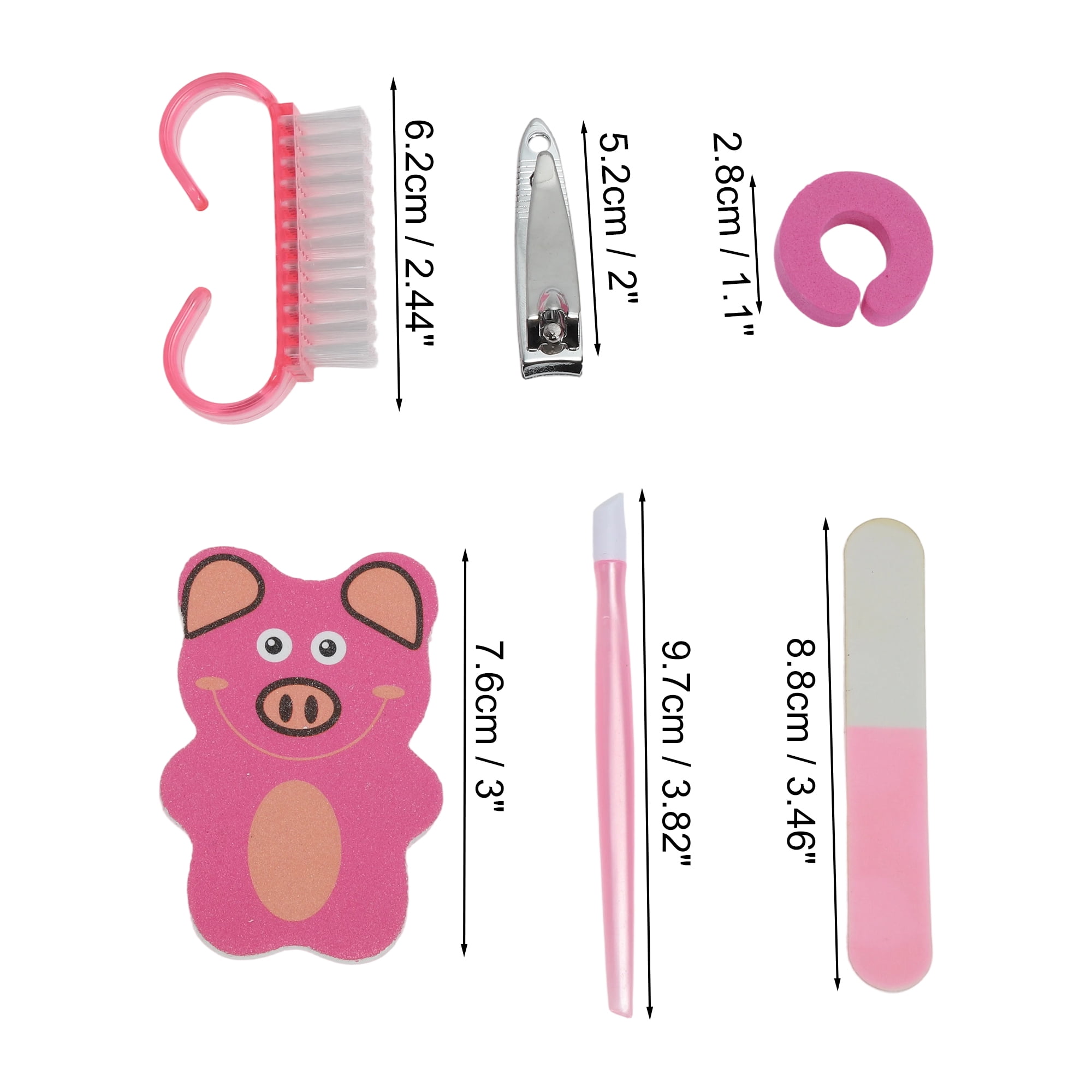 Unique Bargains Portable Manicure Tools Kit for Nail Care Pink