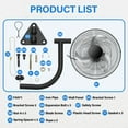 thumbnail image 2 of 18-Inch Wall Mount Fan with 3 Speed Settings, 120-Degree Oscillation, 2 of 4