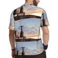 thumbnail image 2 of Wukai Elephant Giraffe Print Men's Short-Sleeved Mesh T-Shirt,Quick-Dry Short Sleeve Workout T-Shirt-5X-Large, 2 of 8