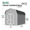 thumbnail image 3 of Little Cottage Co. 8x16 Classic Gambrel Barn with 6 ft. Sidewalls and Floor, Outdoor Wood Storage Shed Do-It-Yourself Precut Kit, 3 of 14