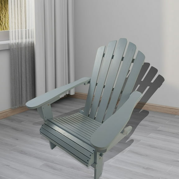 Foldable Grey Wood Chair - Stylish And Functional For Outdoor Indoor Use, Solid Hardwood, 250 Lbs Capacity, Wide Seat Weight Limit,