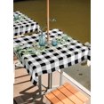 thumbnail image 2 of Square Outdoor Tablecloth with Umbrella Hole Green Eucalyptus Leaves Outside Table Cloth Waterproof Patio Table Cover Black White Plaid Farmhouse Watercolor Zipper Tablecloths for Picnic 60x60 Inch, 2 of 8