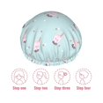 thumbnail image 5 of KLL Milk Tea Pattern Shower Cap & Bath Cap for Women,Reversible Oversized Waterproof Shower Caps for all Hair Lengths,Elastic Reusable Bathing Hair Cap, 5 of 6