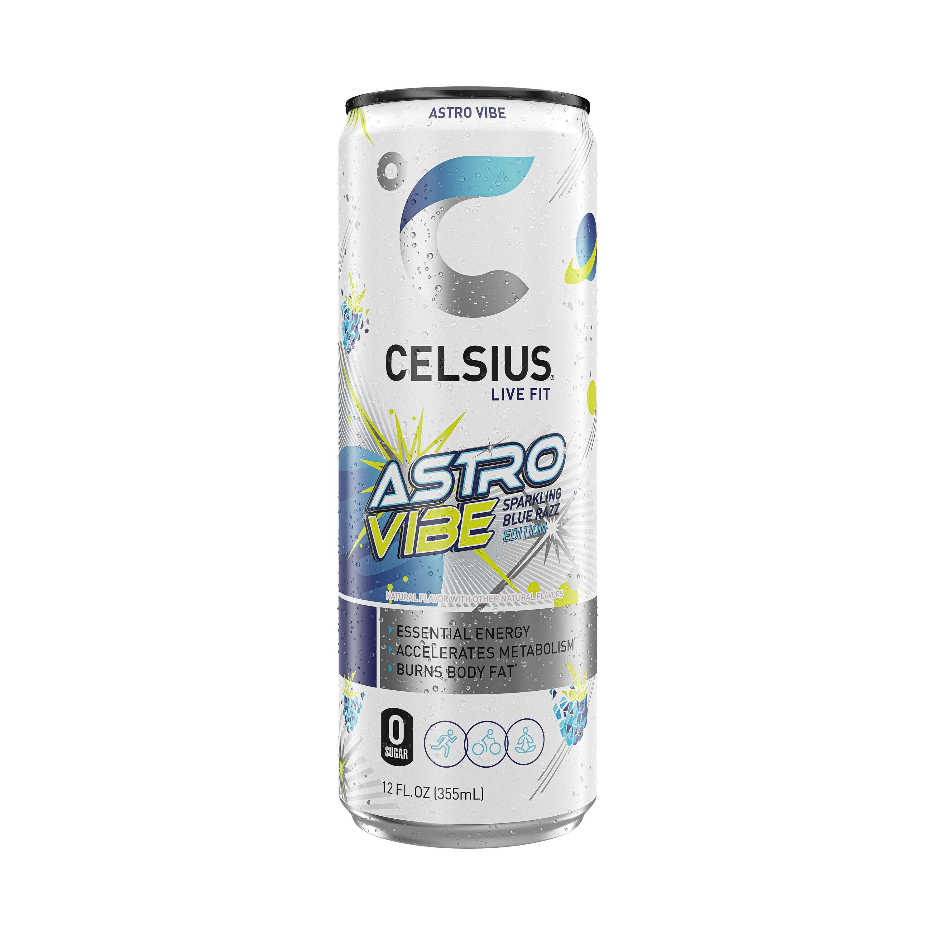 CELSIUS Sparkling Astro Vibe, Functional Energy Drink 12 fl oz Can (Pack of 12)