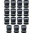 thumbnail image 1 of 15 hebillas de plástico negras para cinturón de 38 mm, clips de equipaje con cierre lateral, ideales para mochilas, tiendas de campaña y bolsos para niños., 1 of 5