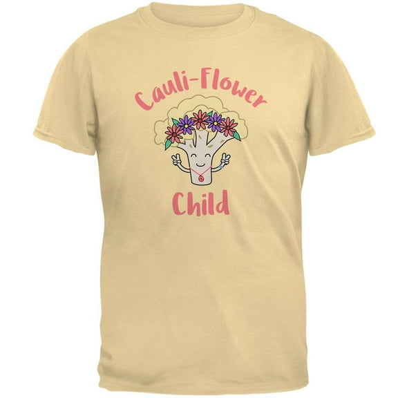 Vegetable Cauliflower Cauli-Flower Flower Child Funny Mens T Shirt Yellow Haze LG