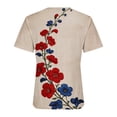 thumbnail image 4 of kaondbfi Summer Tops for Women Womens Casual Short Sleeve Tops Neck T Shirts Loose Fit Womens Essentials Fashion Clothing, 4 of 9