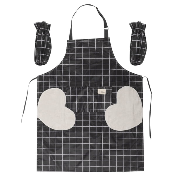 GOOHOCHY 1 juego de delantal de cocina ajustable, delantal para hornear, delantal decorativo con mangas para los brazos.