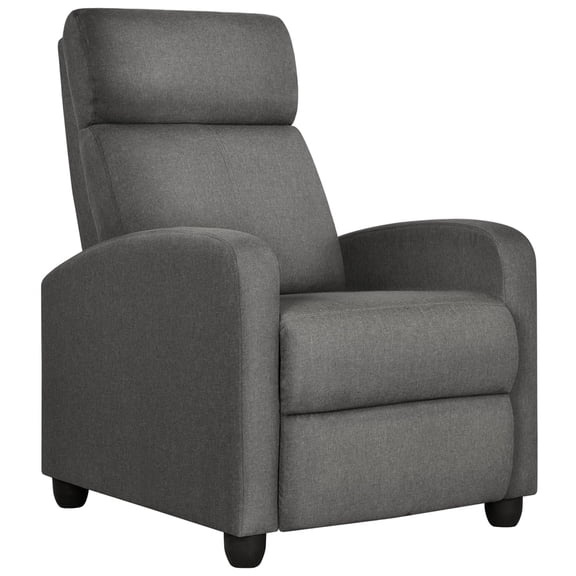Yaheetech Modern Fabric Upholstered Recliner Chair with Pocket Spring for Home,Gray
