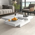 thumbnail image 4 of Euroco Modern Coffee Table with Sliding Top, Hidden Storage, Square Design, MDF Construction for Living Room, 4 of 7