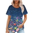 thumbnail image 2 of Going Out Tops for Women Viikei Womens Tops Short Sleeve Pullover,Ladies' Casual Short Sleeved Loose Round Neck Printed Top Multicolor S, 2 of 6