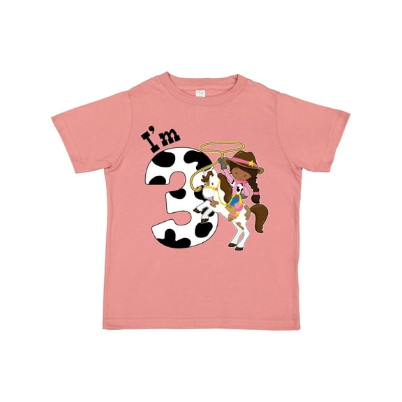 Inktastic I'm Three-cowgirl Riding Horse Birthday Girls Toddler T-Shirt